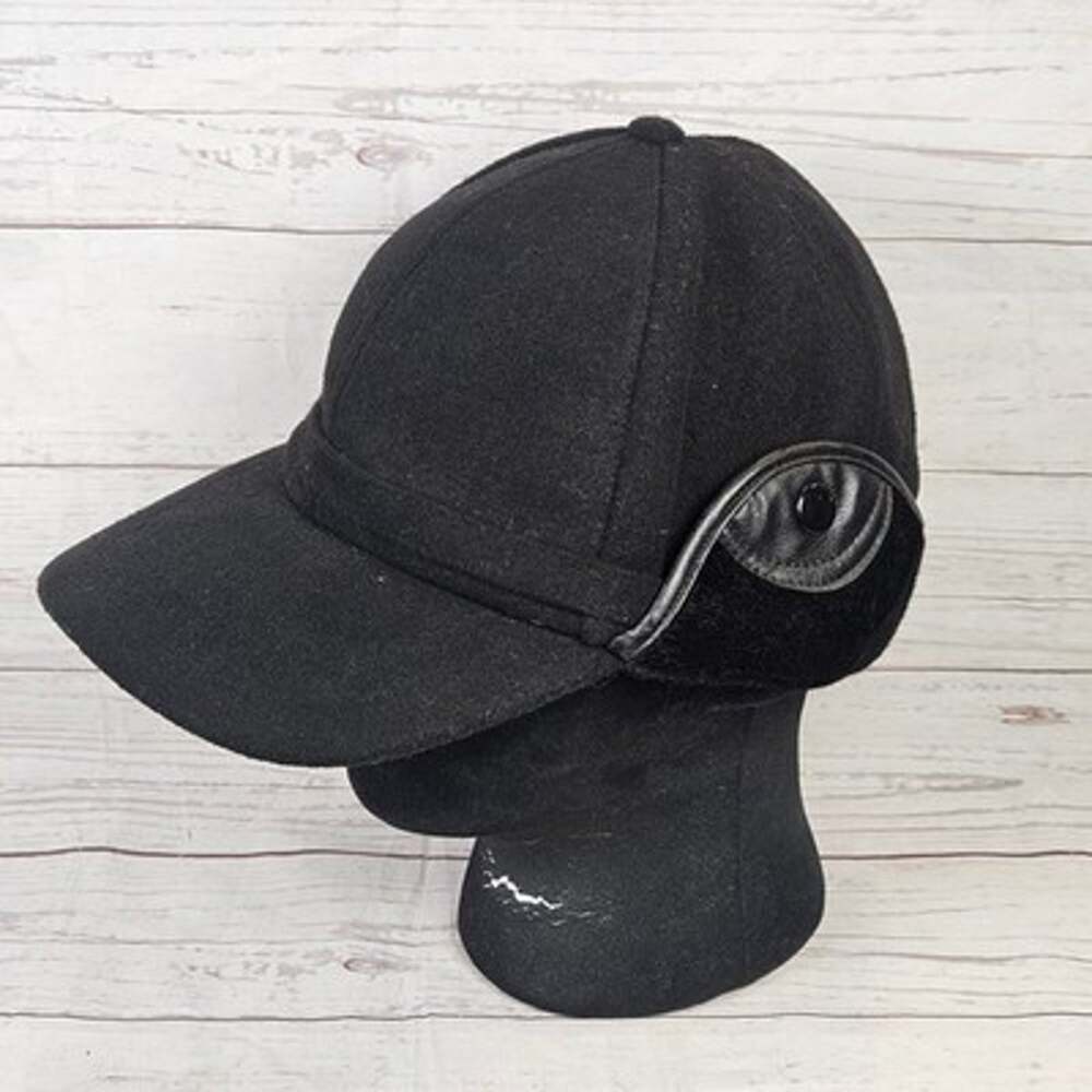 Silverstone Winter Baseball Cap Trapper Hat Men's M/L Black Faux Fur Ear Flap